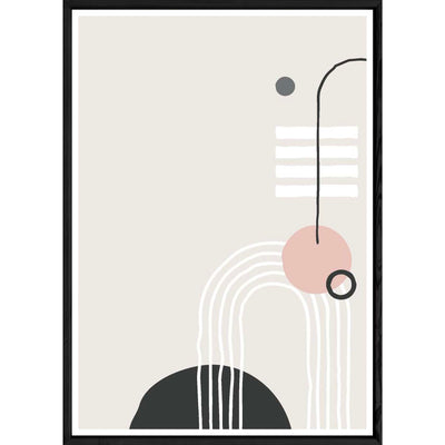 Tableau abstrait coloré avec cadre noir – Taille 32x42