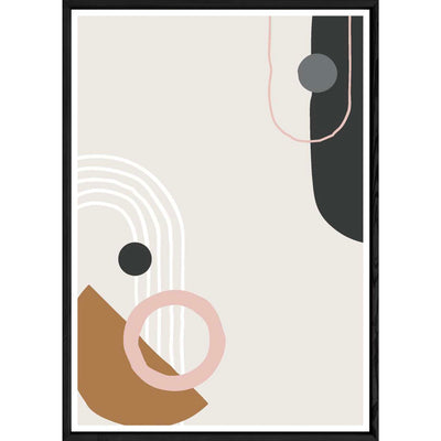 Tableau abstrait coloré avec cadre noir – Taille 32x42