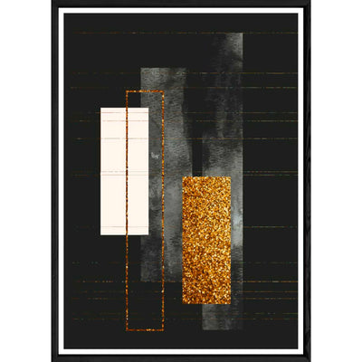 Tableau abstrait noir avec cadre noir – Taille 32x42