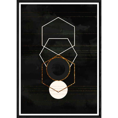 Tableau abstrait noir avec cadre noir – Taille 32x42
