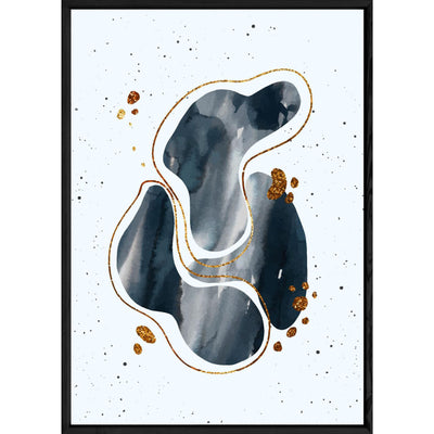 Tableau Abstrait foncé avec cadre noir – Taille 32x42