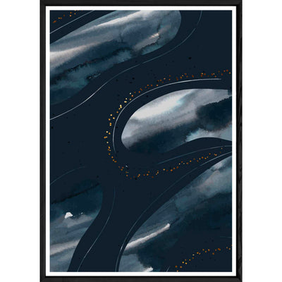Tableau Abstrait foncé avec cadre noir – Taille 32x42
