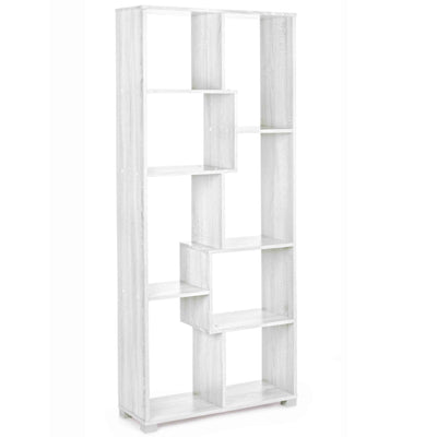 Etagère 8 blocs 180x70x24 en bois blanchi