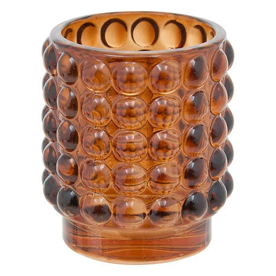 Photophore en verre marron H9