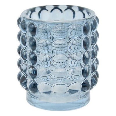Photophore en verre bleu H9