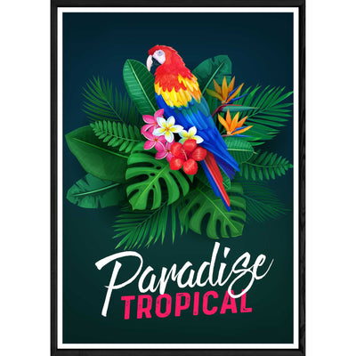 Tableau Paradize avec cadre noir POP – Taille 32x42