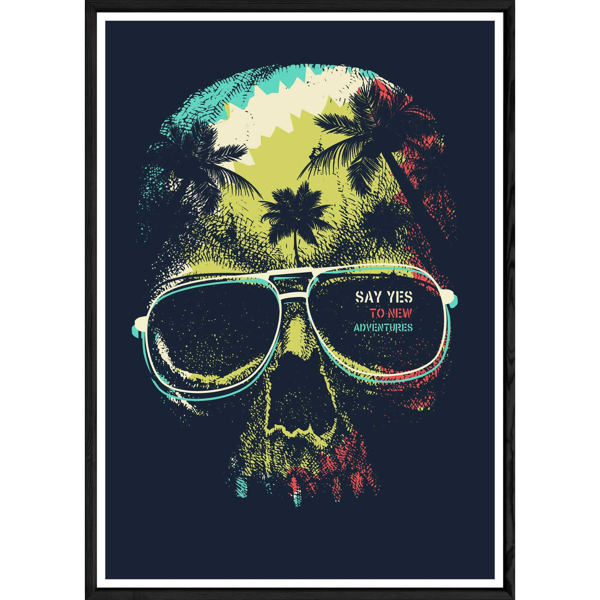 Cuadro skull con marco negro POP – Tamaño 32x42
