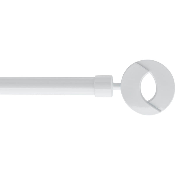 Kit de tringle extensible aluminium (L210 - L380 cm / D19 mm) blanc