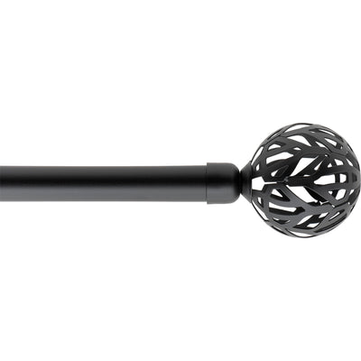 Kit de tringle extensible aluminium (L210 - L380 cm / D19 mm) noir