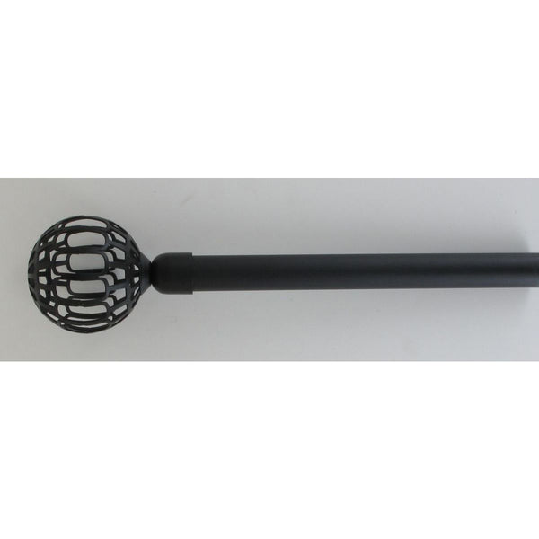 Kit de tringle extensible aluminium (L120 - L210 cm / D19 mm) noire