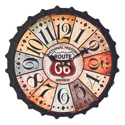 Horloge en métal route 66 D33 multicolore
