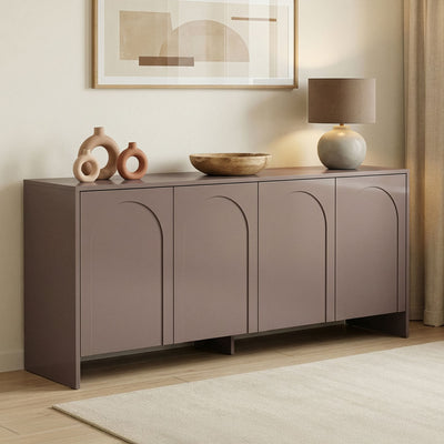 Buffet 4 portes en bois taupe arche L180