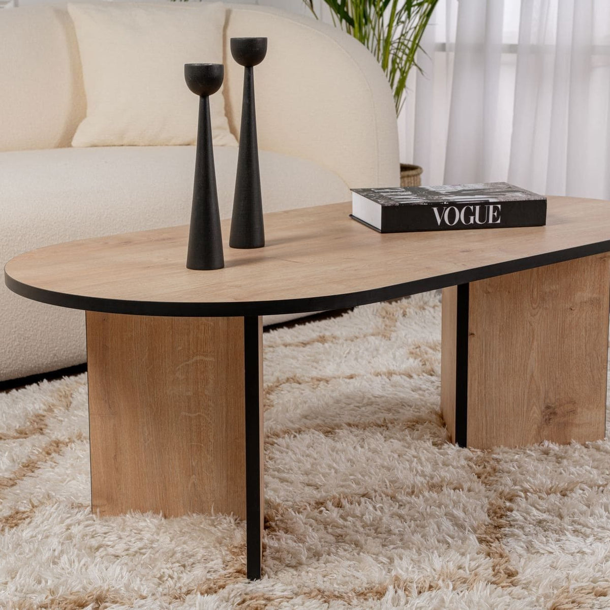 Table basse en bois moyen L120