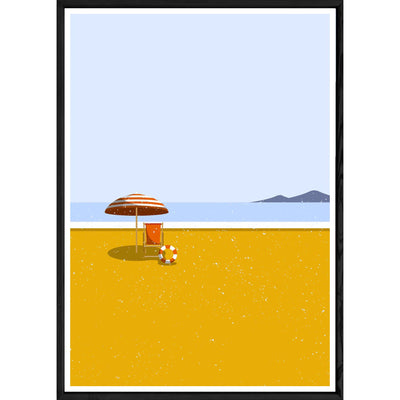 Tableau Summer avec cadre noir POP – Taille 32x42