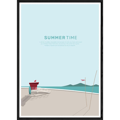 Tableau Summer avec cadre noir POP – Taille 32x42