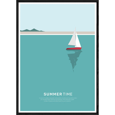 Tableau Summer avec cadre noir POP – Taille 32x42