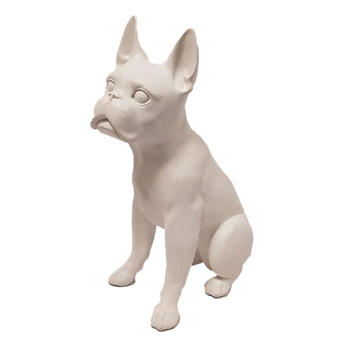 Chien en résine blanc H30