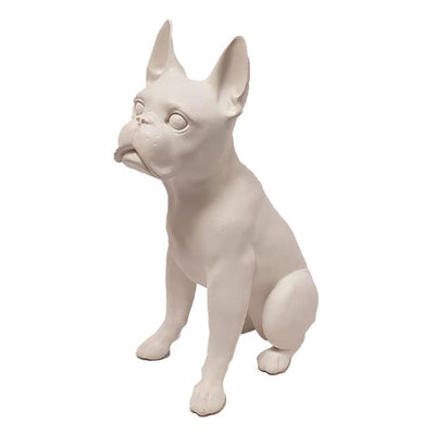 Chien en résine blanc H30