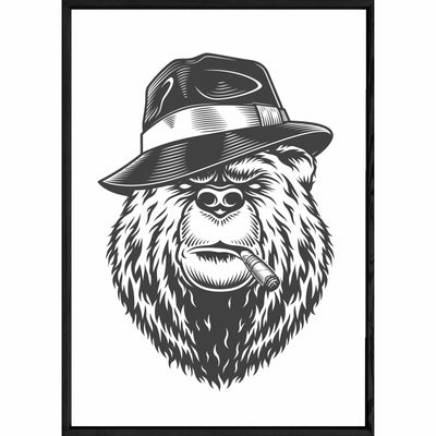 Tableau Animal avec cadre noir POP – Taille 32x42