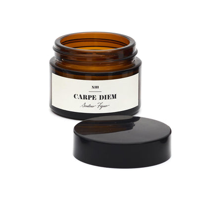 Bougie en verre ambré parfumée H6 CARPE DIEM