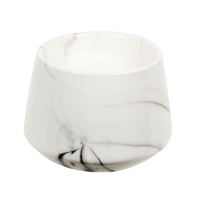 Bougie parfumée blanche effet marbre H10