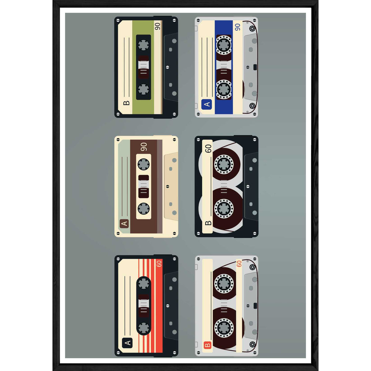 Tableau vintage photo avec cadre noir POP – Taille 32x42