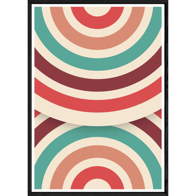 Tableau Retro circle avec cadre noir POP – Taille 32x42