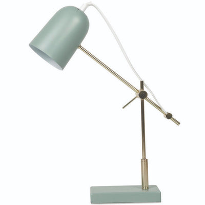 Lampe verte d'eau et dorée H48