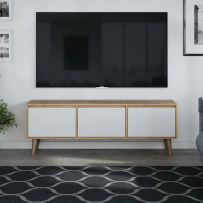 Meuble tv en bois et 3 tiroirs L150