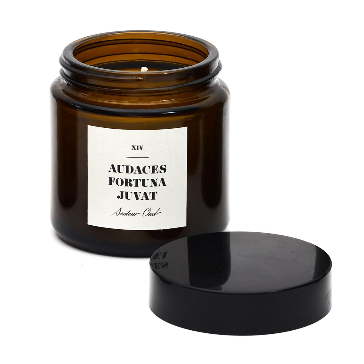 Bougie en verre ambré parfumée H8 AUDACES
