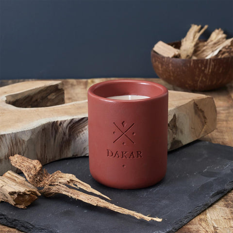 Bougie en ciment parfumée H10 terracotta
