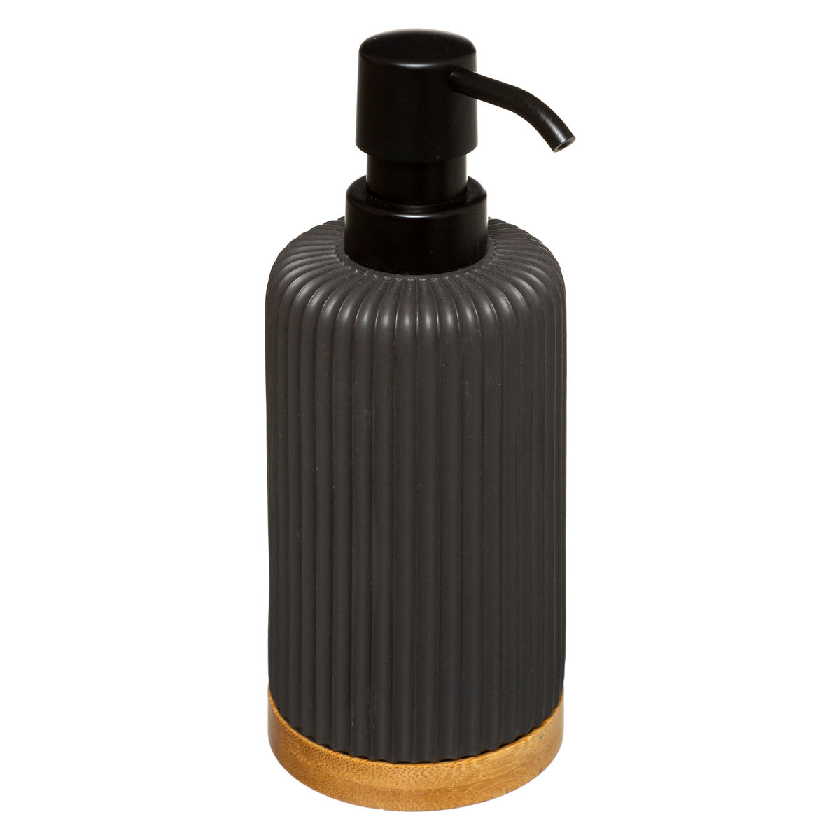 Distributeur de salle de bain en bambou et résine noire