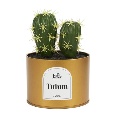Plante artificielle pot en métal dorée H18