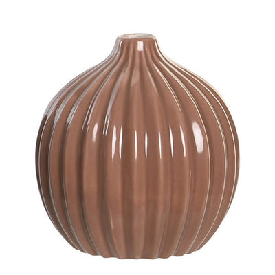 Vase en porcelaine boule Taupe H12