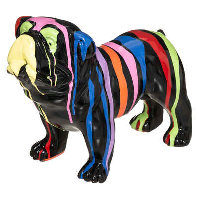 Chien en résine noir coloré L25