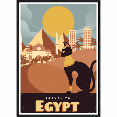Tableau Egypt avec cadre noir POP – Taille 32x42