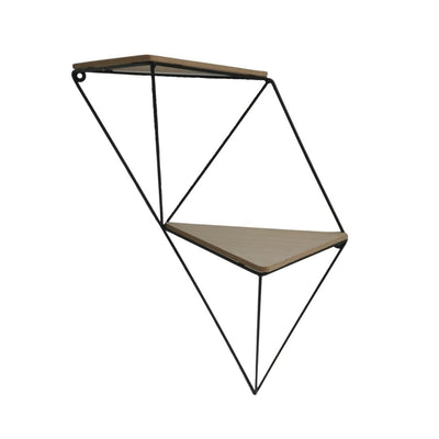 Etagère double en bois et métal H40