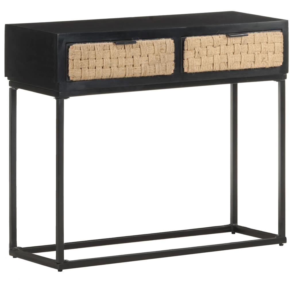 Console en manguier massif 90x35 pied métal
