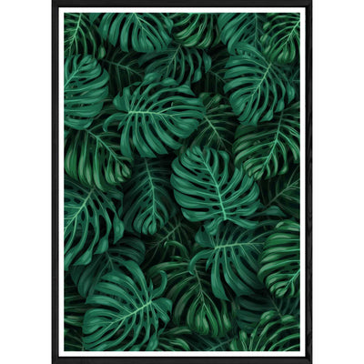 Tableau Feuille avec cadre noir POP – Taille 32x42