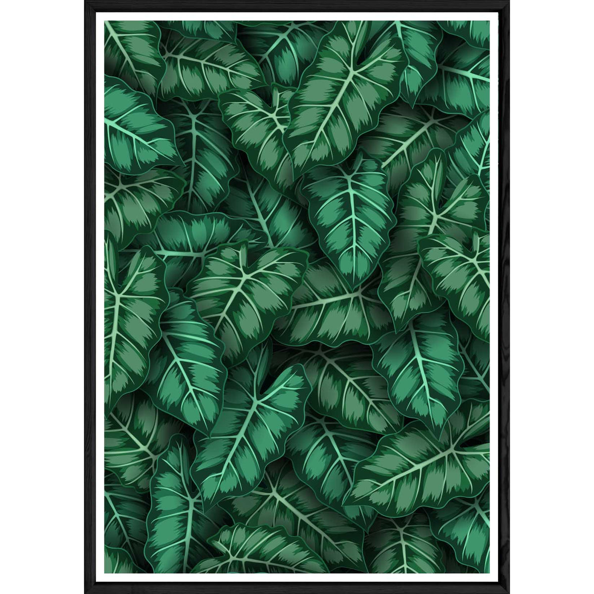 Tableau Feuille avec cadre noir POP – Taille 32x42