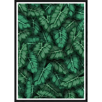 Tableau Feuille avec cadre noir POP – Taille 32x42