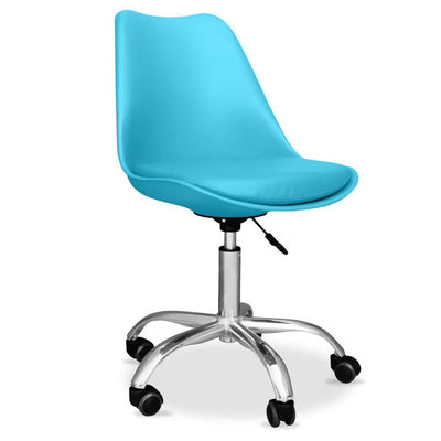 Fauteuil de bureau bleu réglable avec roulette
