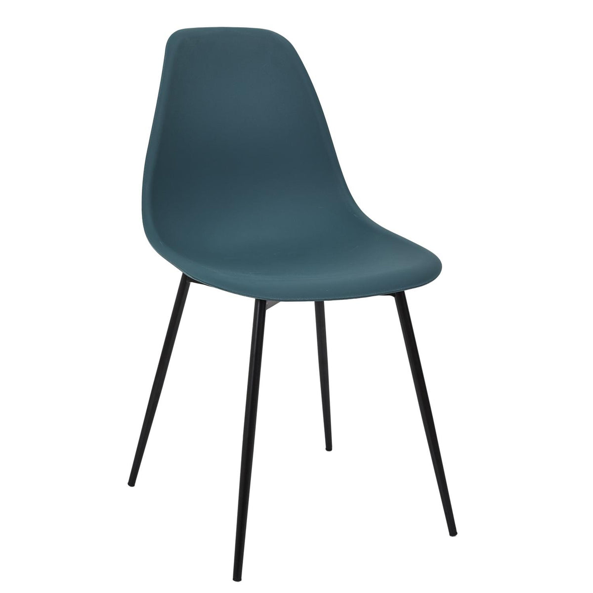 Chaise bleue pied métal noir