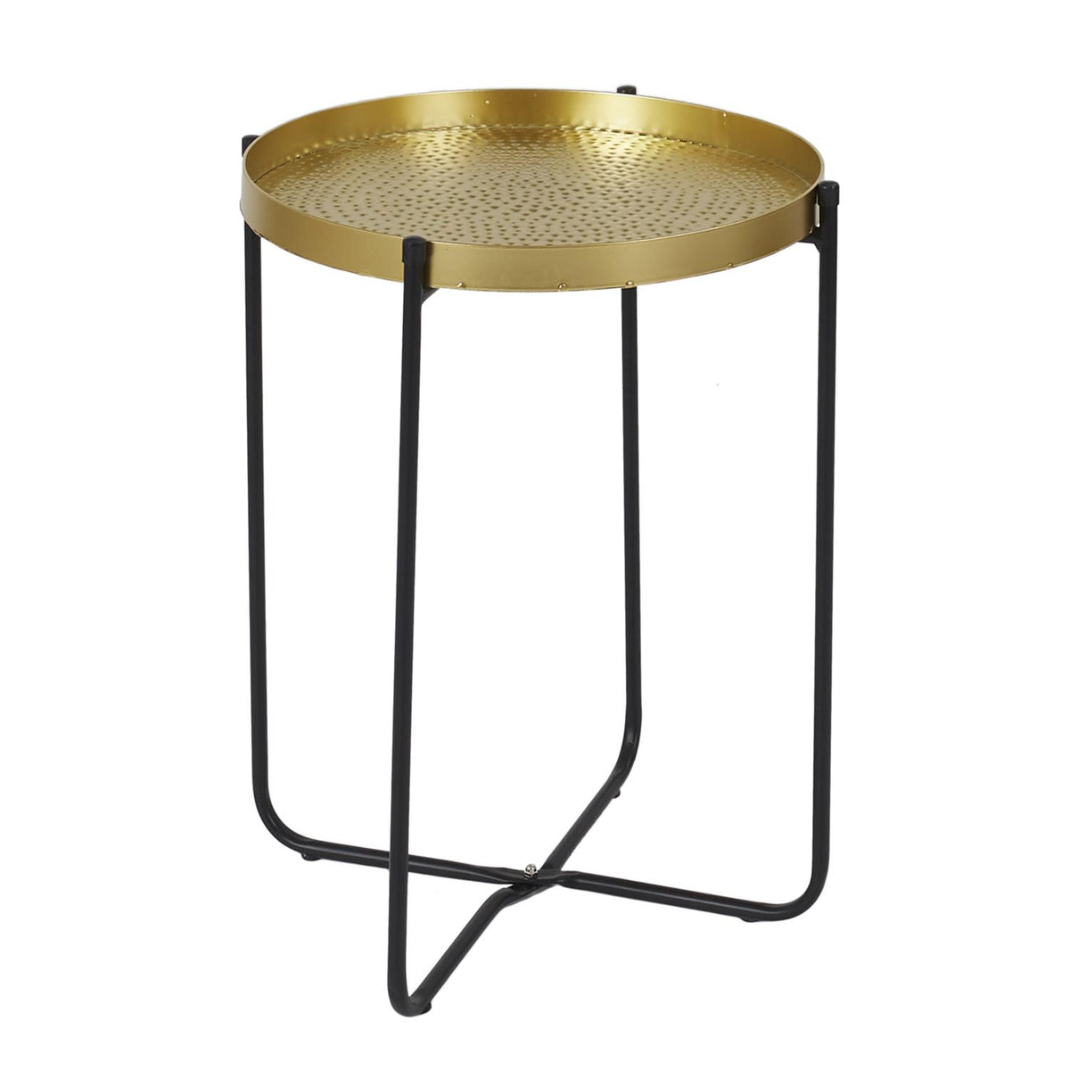 Table basse dorée en métal