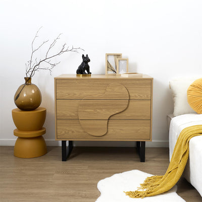 Commode design en bois et métal