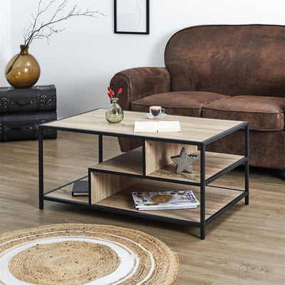 Table basse en bois et métal L90