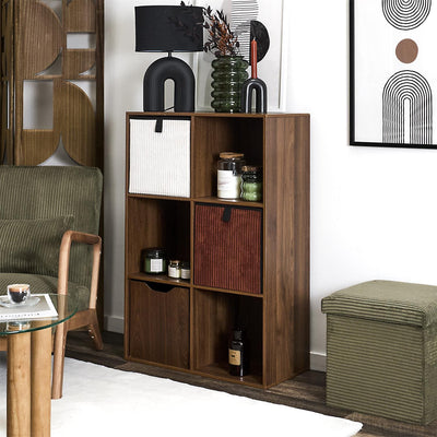 Etagère 6 cases bois foncé H103