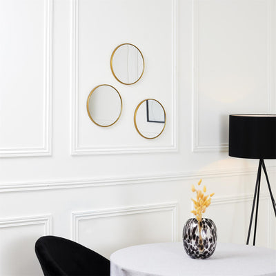 Lot de 3 miroirs dorés ronds