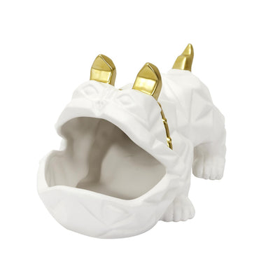 Vide poche décoration blanc et doré L30