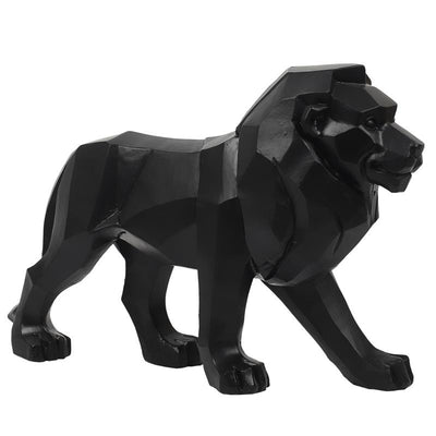 Statue lion noir origami L36